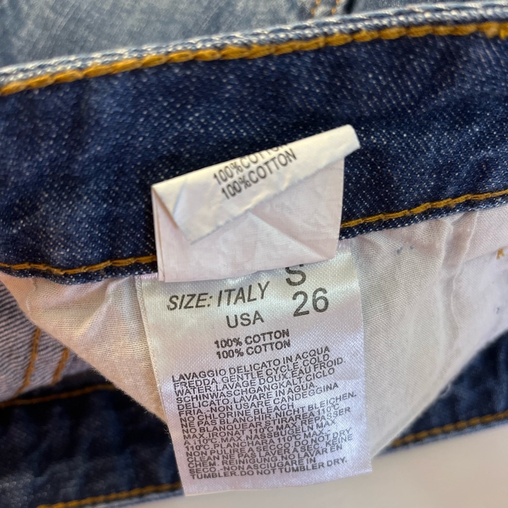 Fashion Nova Distressed Medium Wash High-Rise Jean Shorts - Picture 4 of 6